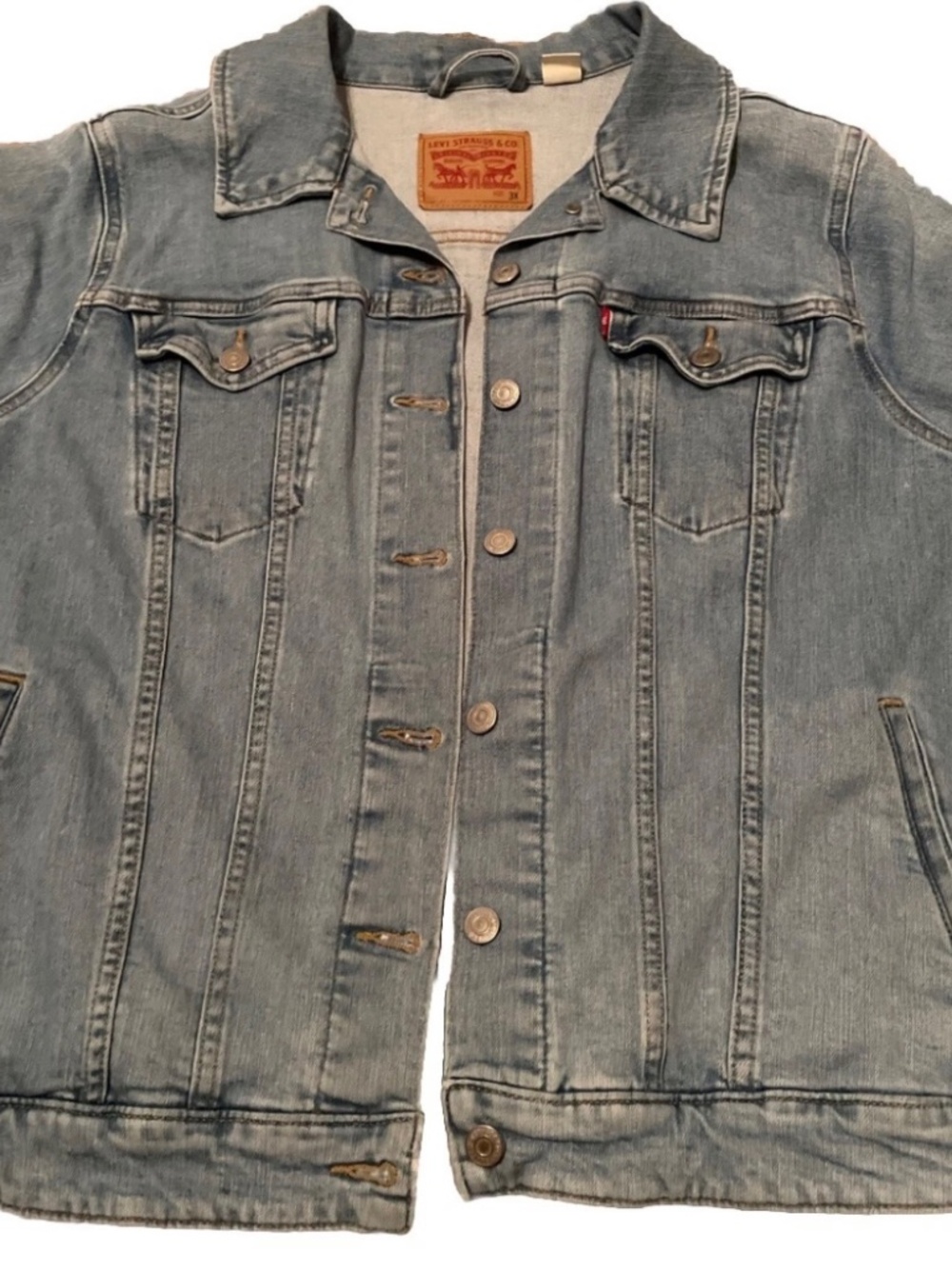 Levis Jean Jacket Women's 3X Blue Denim Casual Pockets Classic Biker Trucker